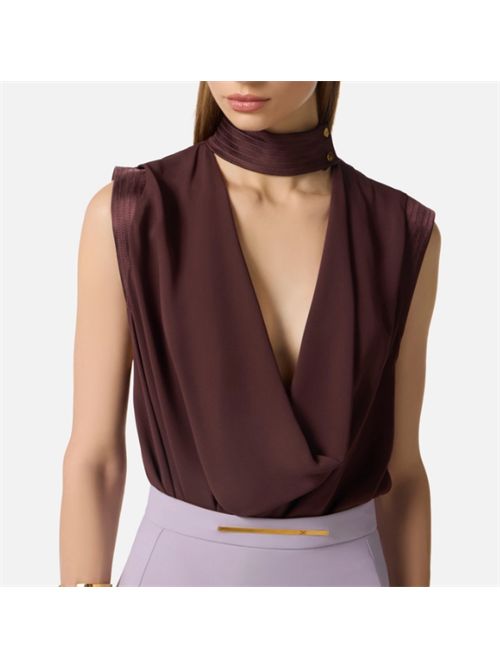 GEORGETTE TOP ELISABETTA FRANCHI | CA13461E2644 cacao